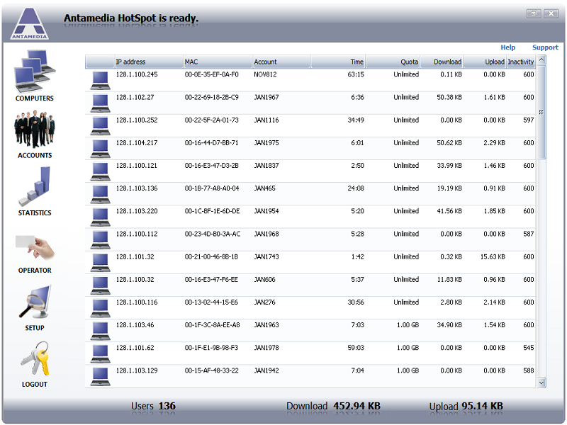Antamedia HotSpot Software Screenshot